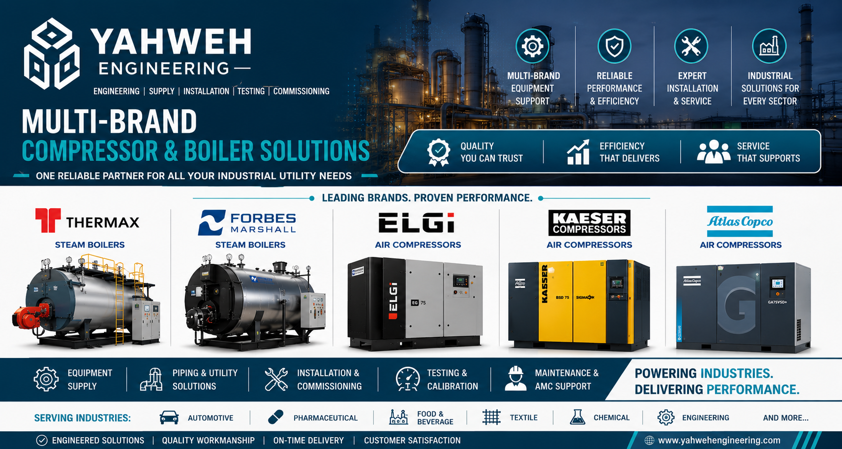 Yahweh Engineering Multi-Brand Compressor & Boiler Solutions